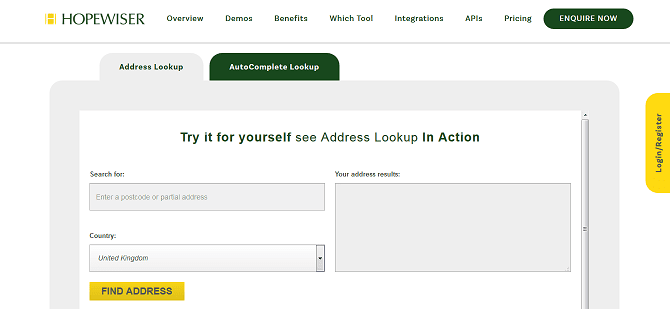 Address Lookup example