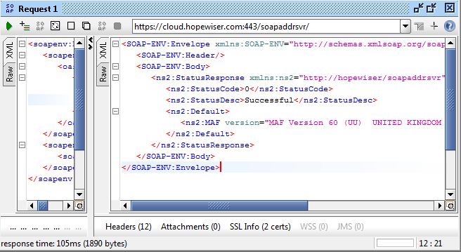 Status request complete