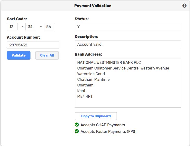 Cloud Payment Validation Bank Account Sortcode Checker Hopewiser