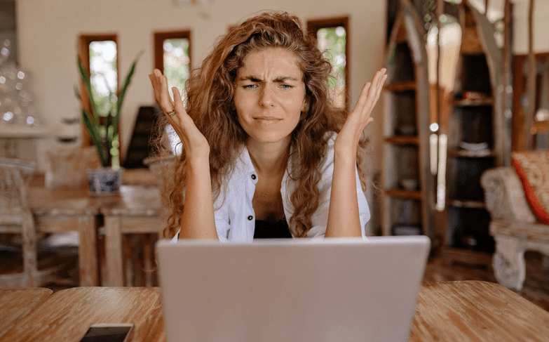 frustrated with a retailers website